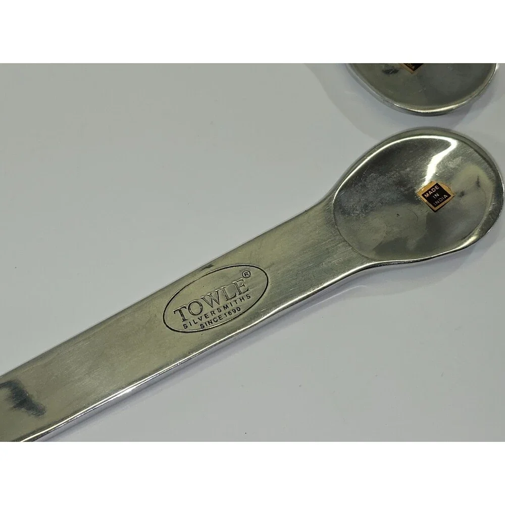 Towle Mother of Pearl Inlay Large Serving Spoon Salad Set 2 Utensils 11